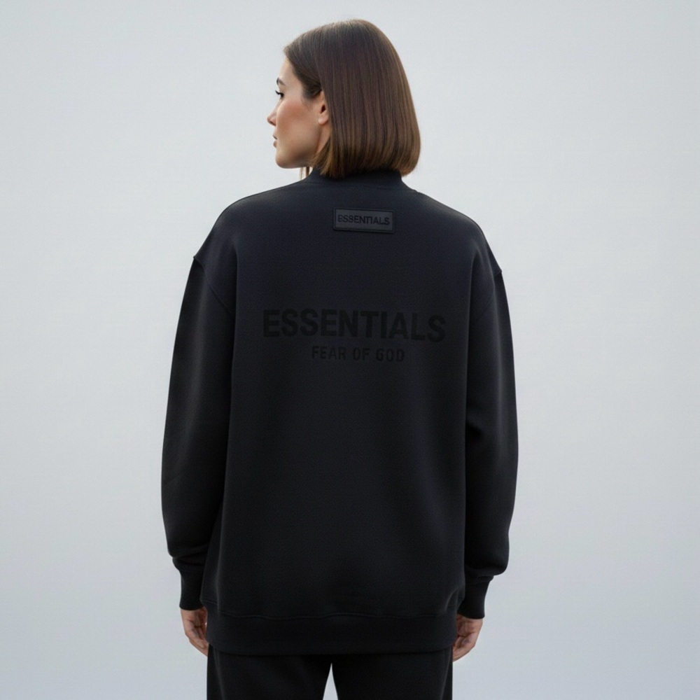 Fear of God Essentials Black Mock Neck Sweatshirt - XXS, fits like a Small!